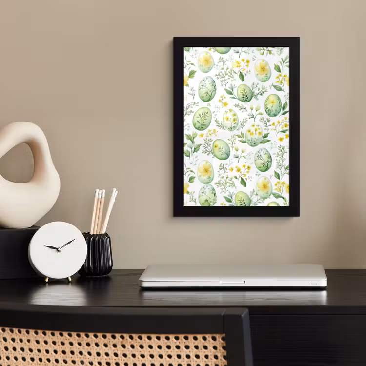 Poster met lijst - Patroon - Groen - Eieren — 3