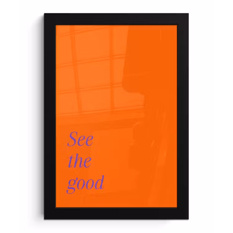 Poster met lijst - See te good - Paars - Oranje — 1