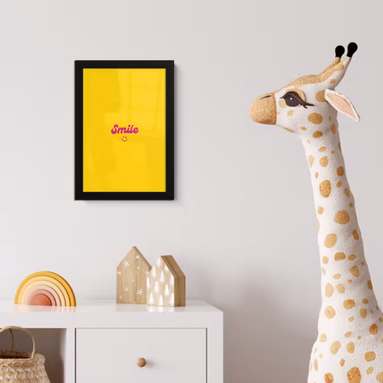 Poster met lijst - Smile - Geel - Roze — 5
