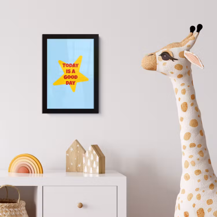 Poster met lijst - Ster - Today is a good day - Blauw — 5