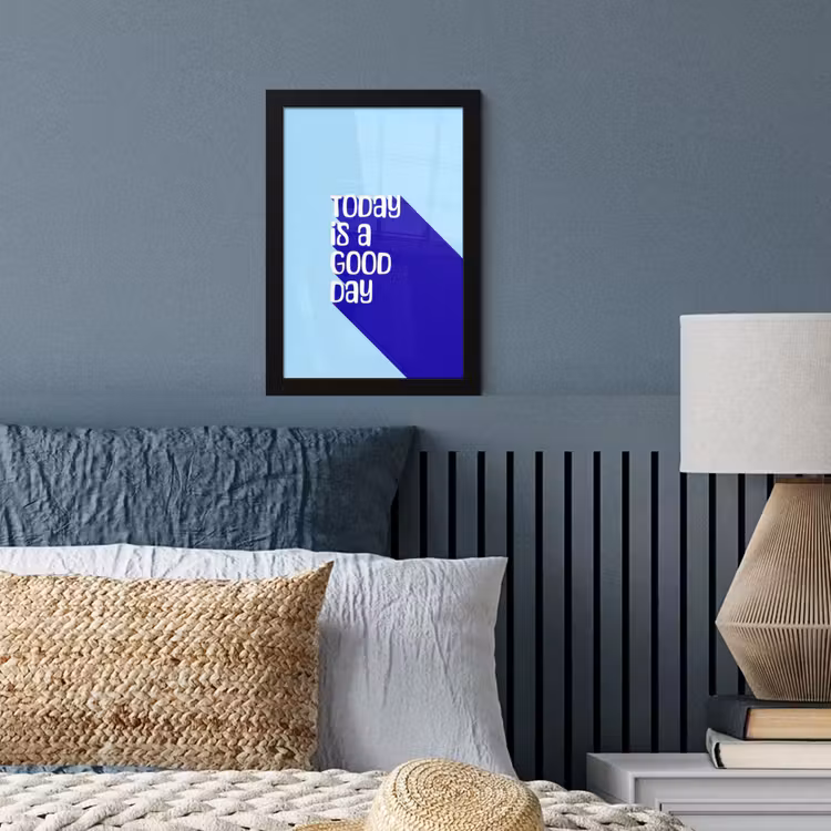 Poster met lijst - Today is a good day - Blauw - Schaduw — 4