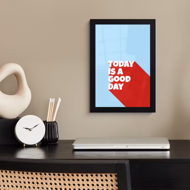 Poster met lijst - Today is a good day - Rood - lichtblauw — 3