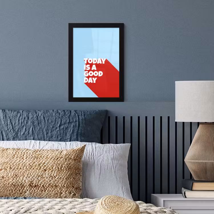 Poster met lijst - Today is a good day - Rood - lichtblauw — 4