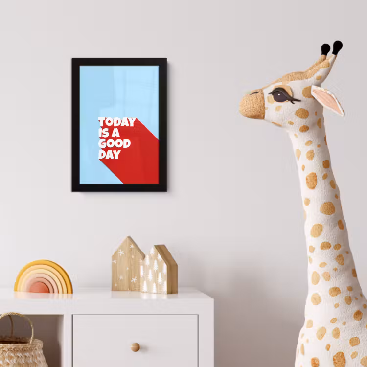 Poster met lijst - Today is a good day - Rood - lichtblauw — 5