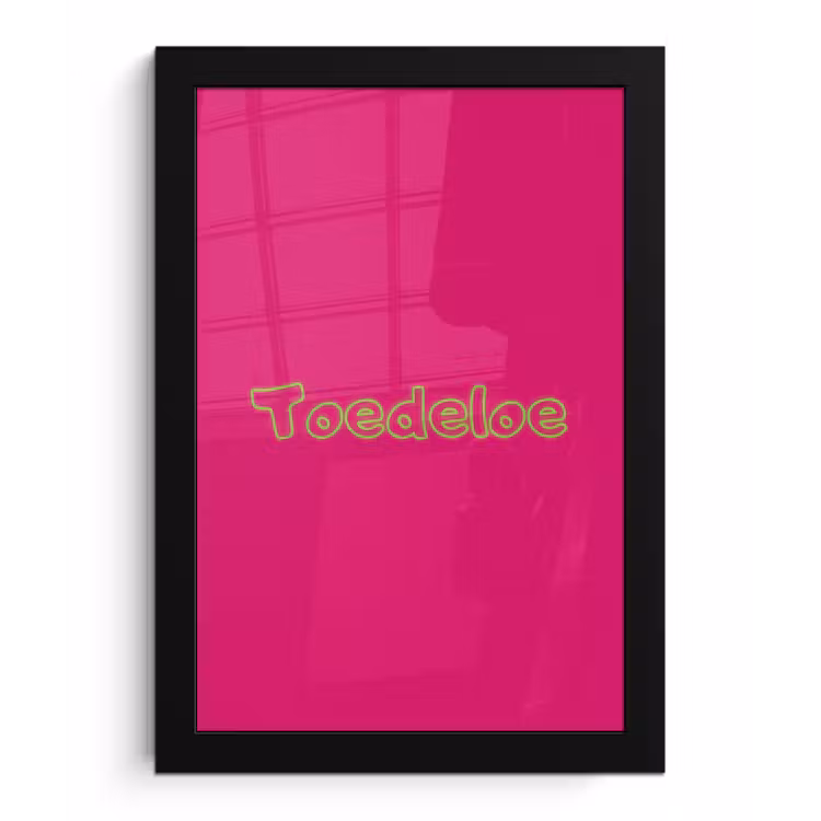 Poster met lijst - Toedeloe - Groen - Roze — 1