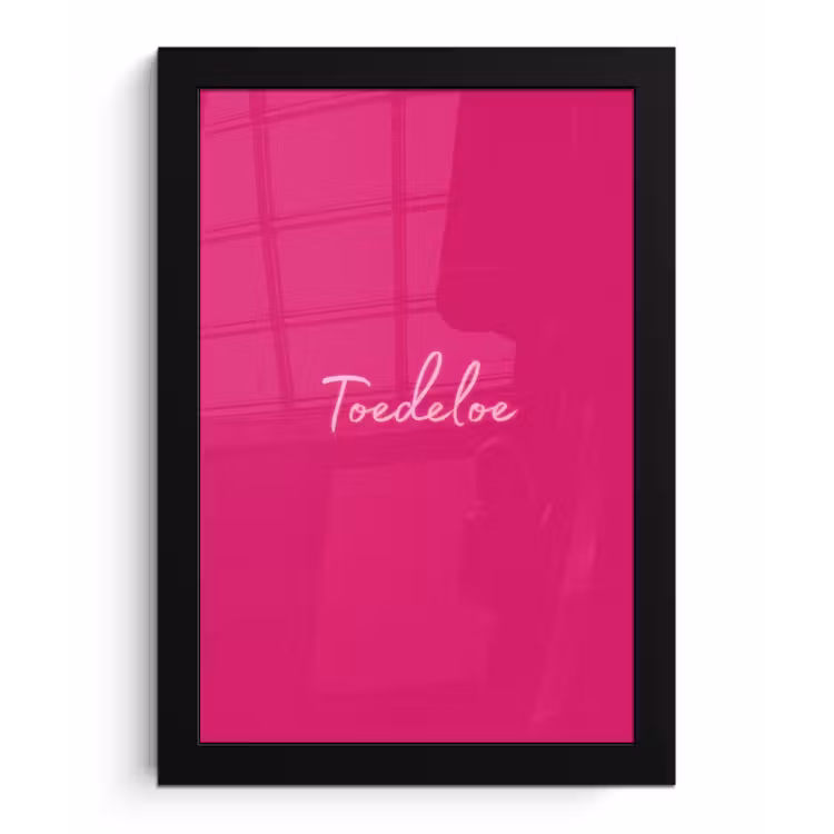 Poster met lijst - Toedeloe - Roze — 1