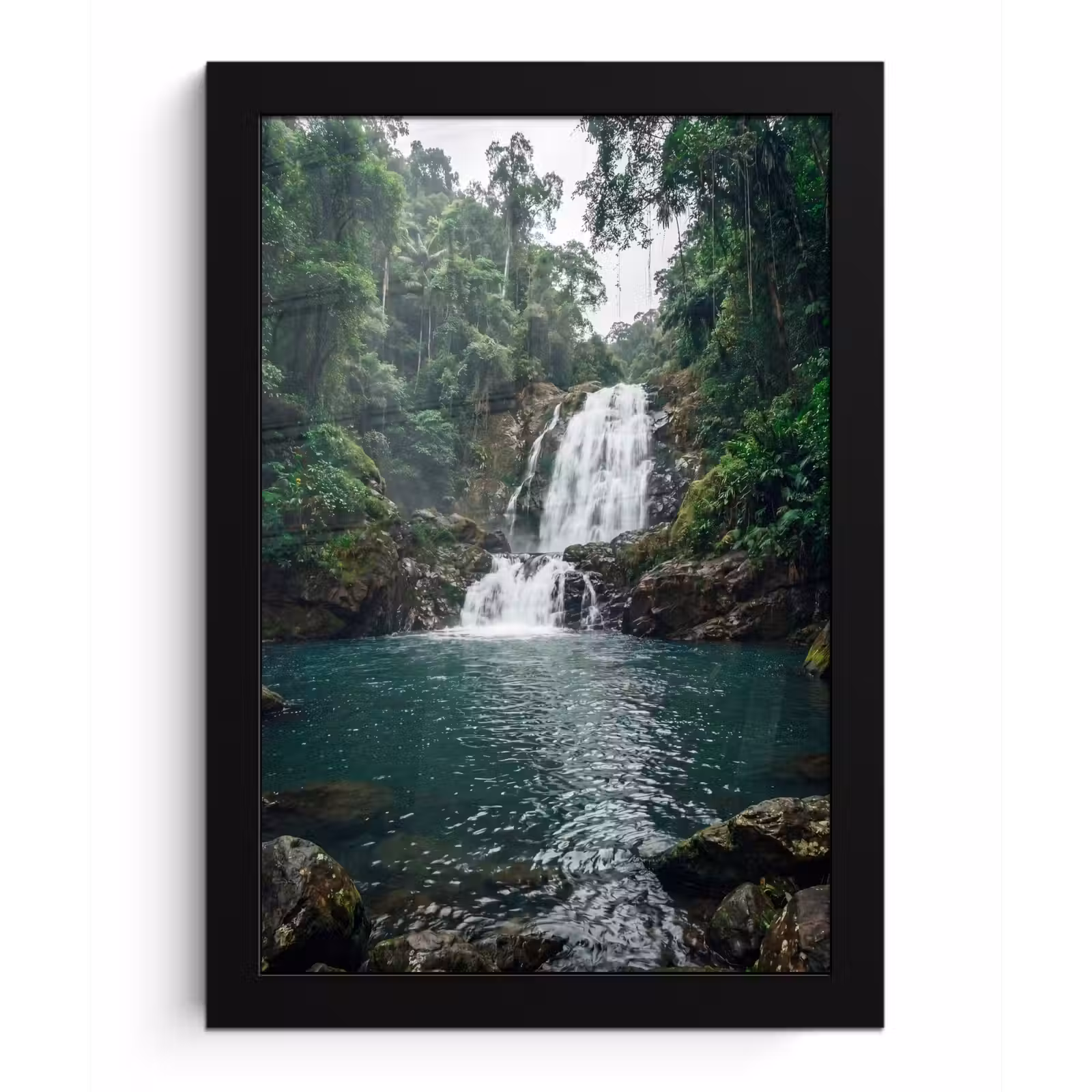 Poster met lijst - Waterfall - Forest - Nature - Greenkhgyguyg — 1