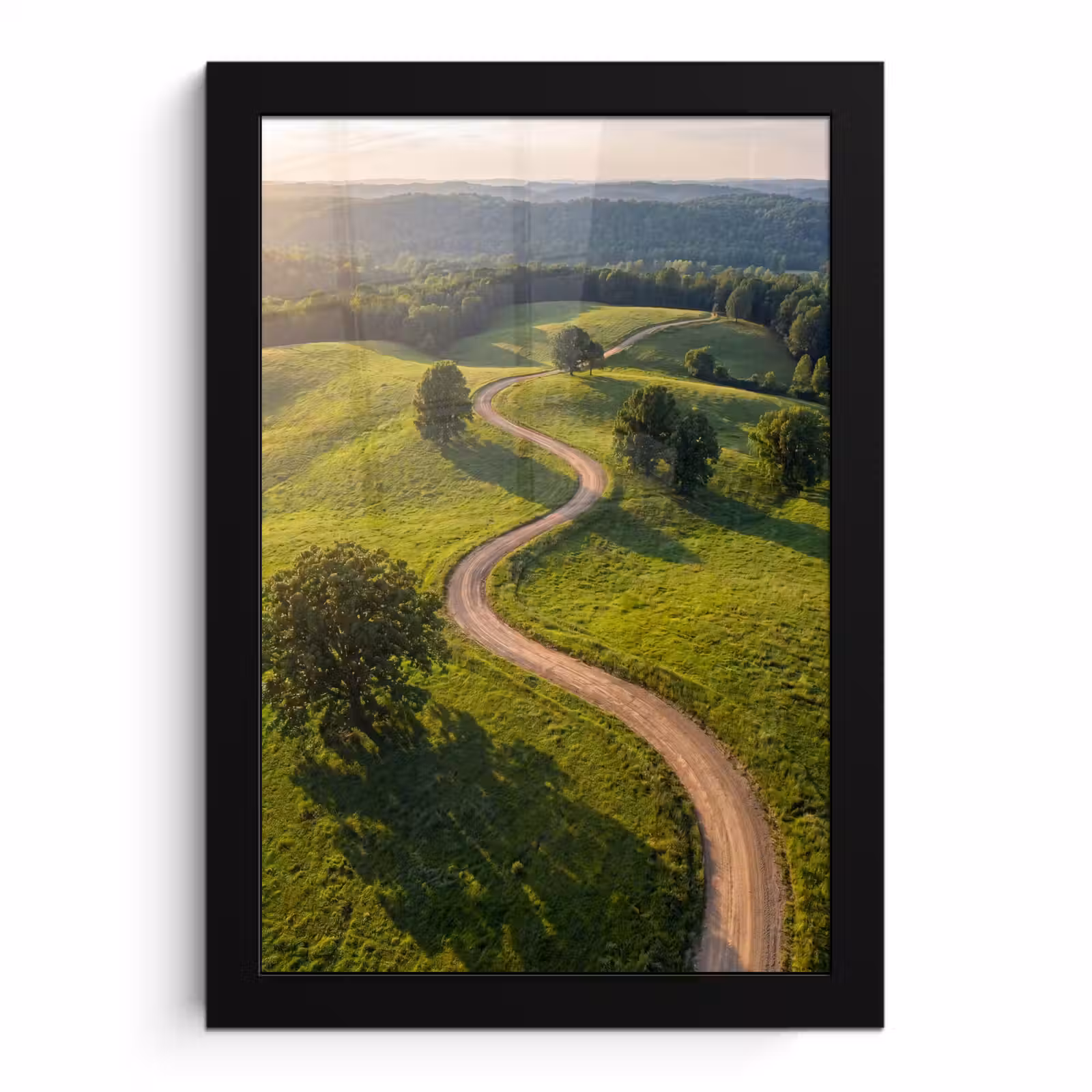Poster met lijst - Weg - Weide - Natuur - Groen — 1