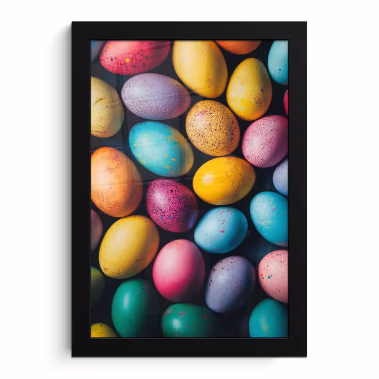 Poster met lijst - Kleurrijk - Paaseitjes - Spetters — 1