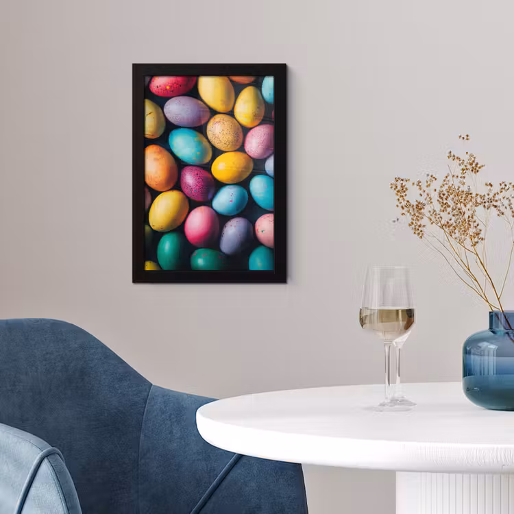 Poster met lijst - Kleurrijk - Paaseitjes - Spetters — 2