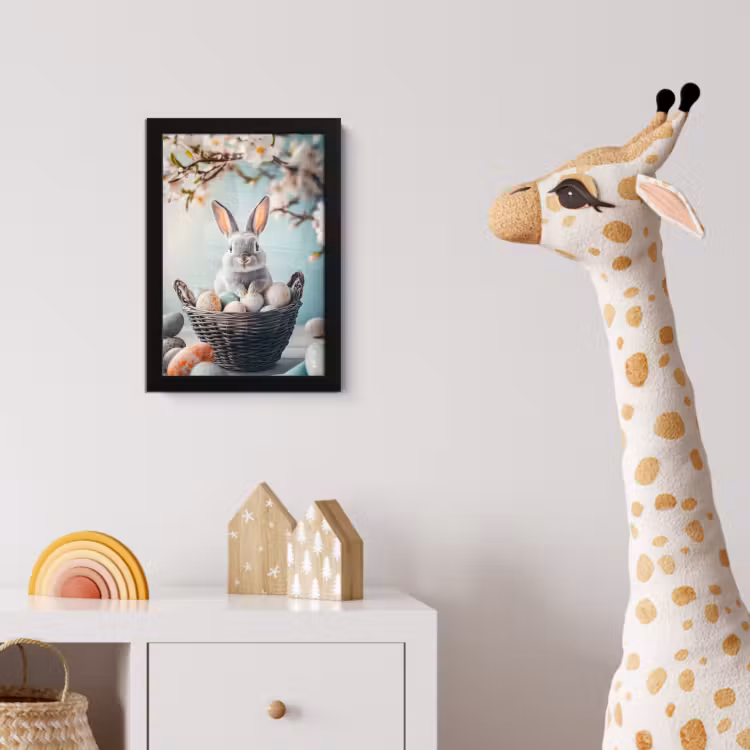 Poster met lijst - Konijn - Eieren - Mand — 5