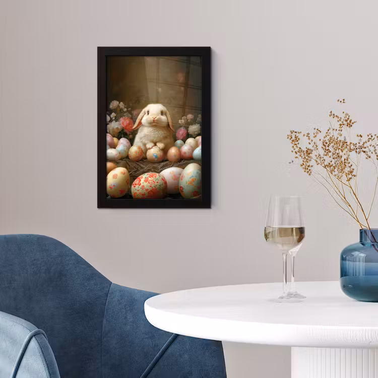 Poster met lijst - Konijn - Paaseieren - Stilleven — 2