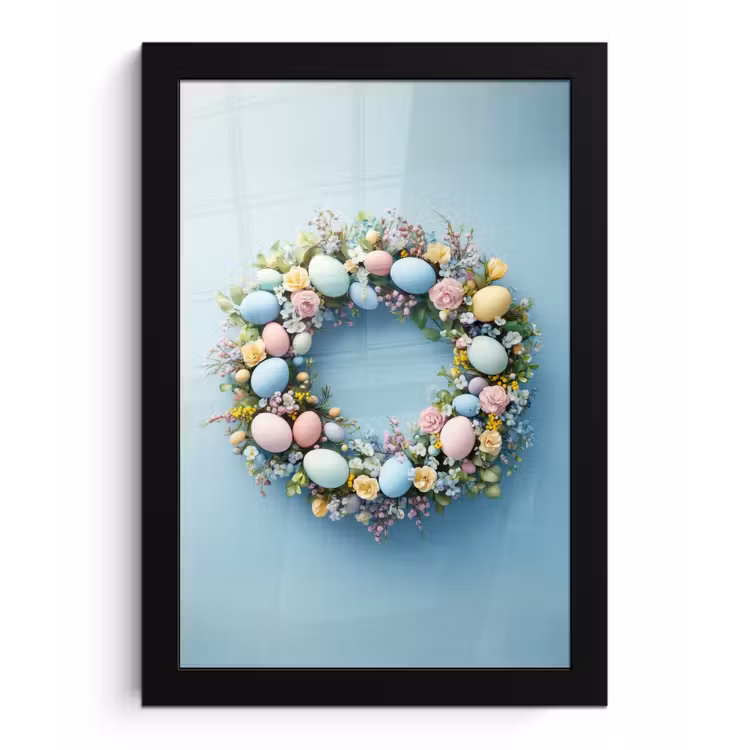 Poster met lijst - Krans - Eieren - Bloemen — 1