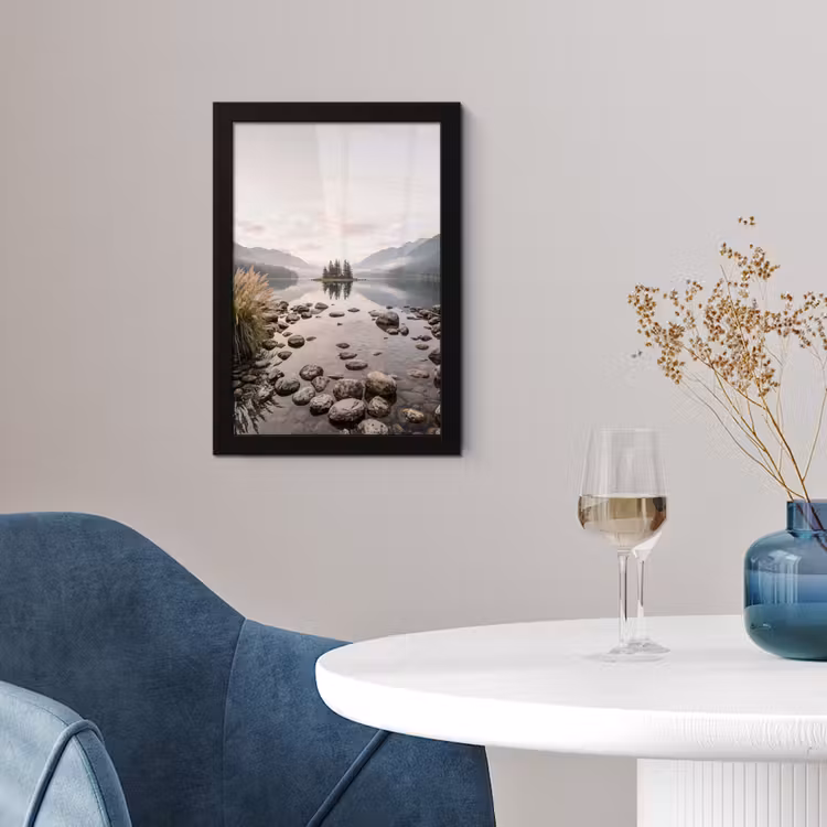 Poster met lijst - Meer - Bergen - Landschap - Groen — 2