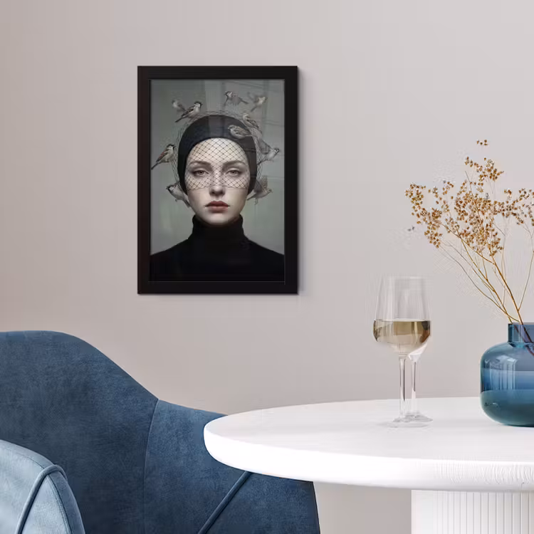 Poster met lijst - Portret - Vogels - Zwart — 2