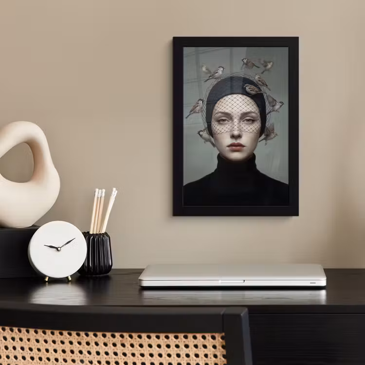 Poster met lijst - Portret - Vogels - Zwart — 3