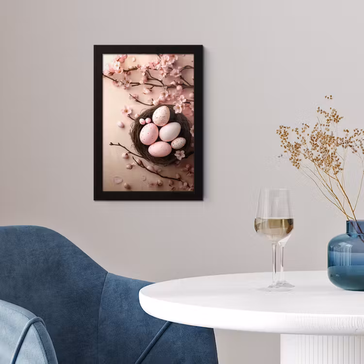 Poster met lijst - Roze - Bloesems - Eieren — 2