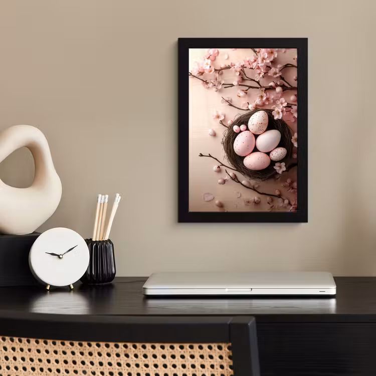 Poster met lijst - Roze - Bloesems - Eieren — 3