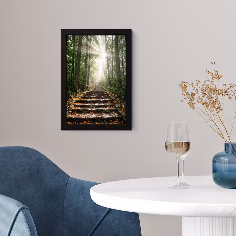 Poster met lijst - Stenen - Trap - Bos - Natuur — 2