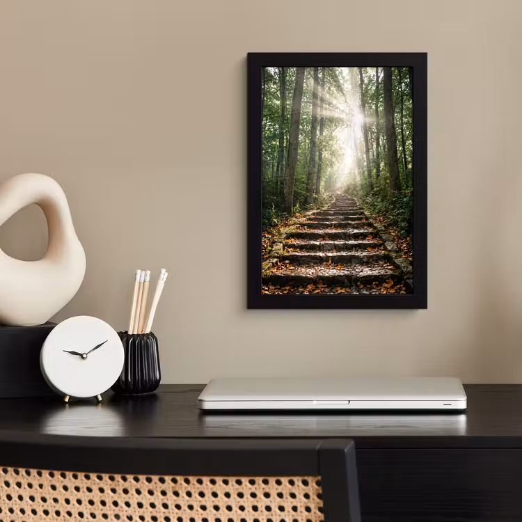 Poster met lijst - Stenen - Trap - Bos - Natuur — 3