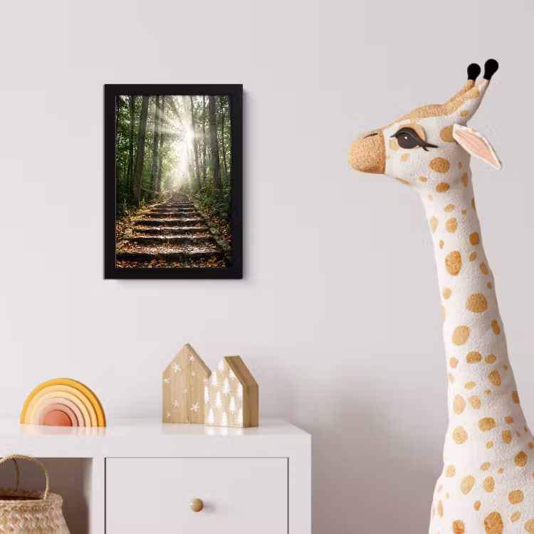 Poster met lijst - Stenen - Trap - Bos - Natuur — 5