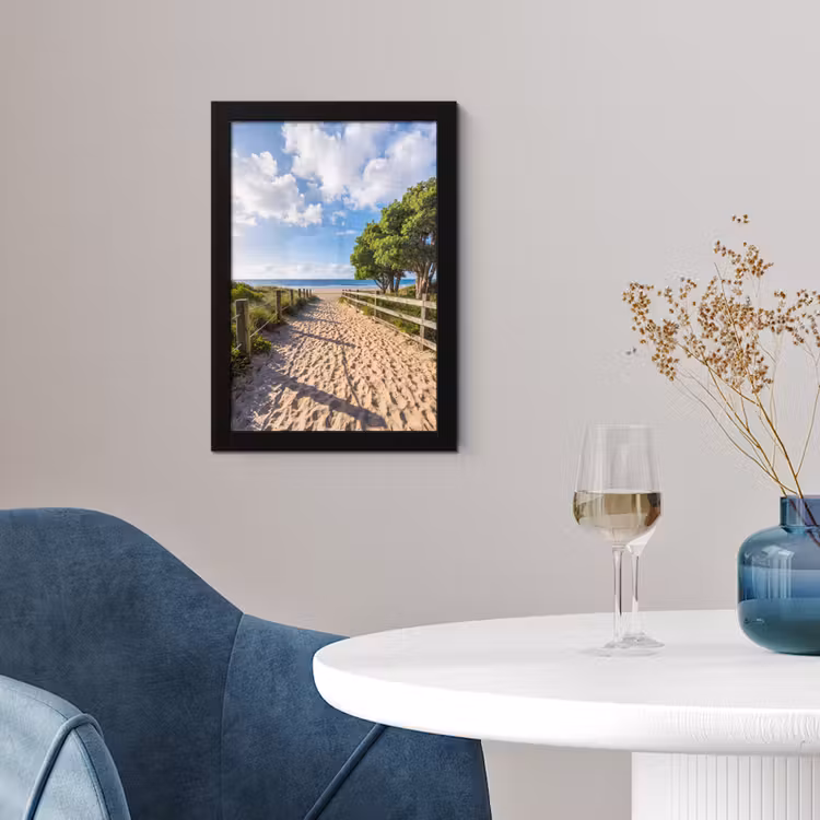 Poster met lijst - Strand - Zandpad - Oceaan - Natuur — 2