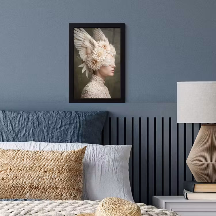 Poster met lijst - Vleugels - Vrouw - Wit — 4
