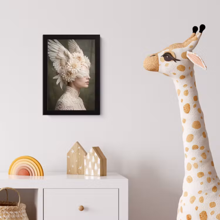 Poster met lijst - Vleugels - Vrouw - Wit — 5