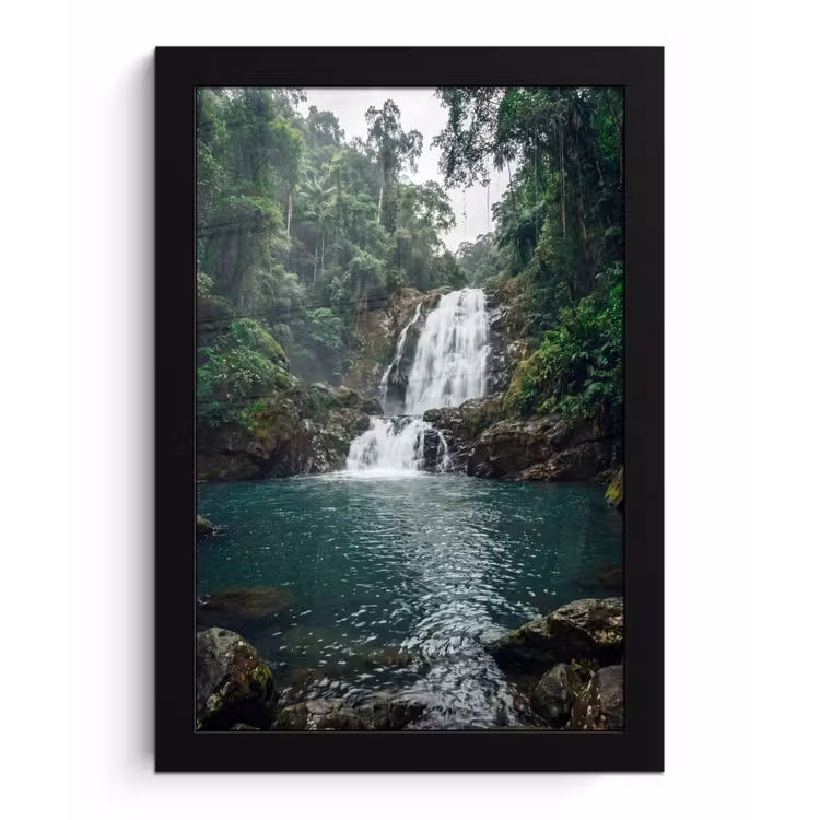Poster met lijst - Waterfall - Forest - Nature - Greenkhgyguyg — 1
