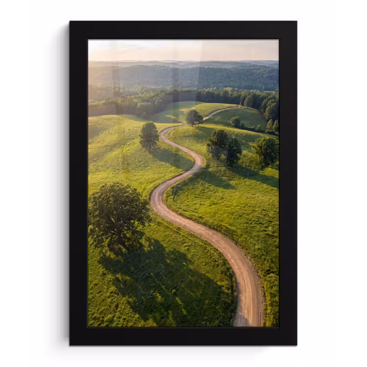 Poster met lijst - Weg - Weide - Natuur - Groen — 1