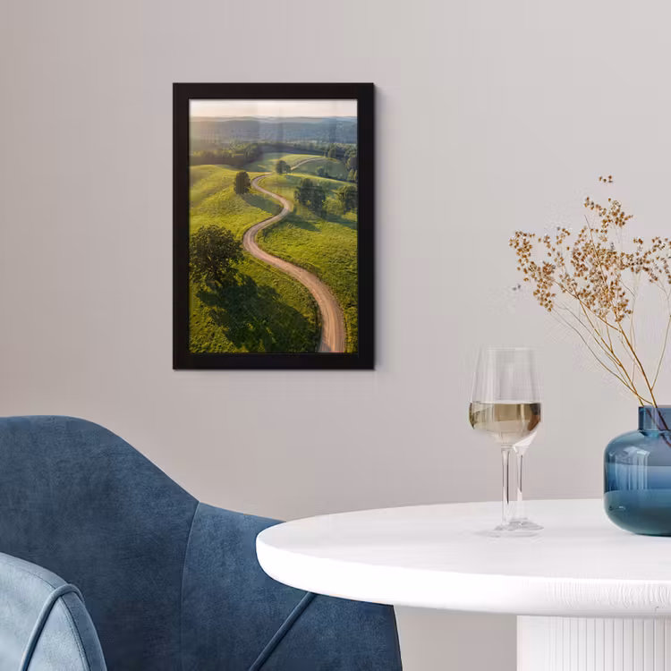 Poster met lijst - Weg - Weide - Natuur - Groen — 2