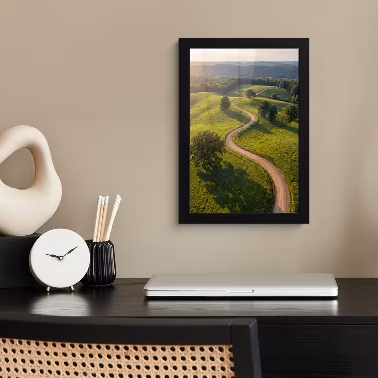 Poster met lijst - Weg - Weide - Natuur - Groen — 3