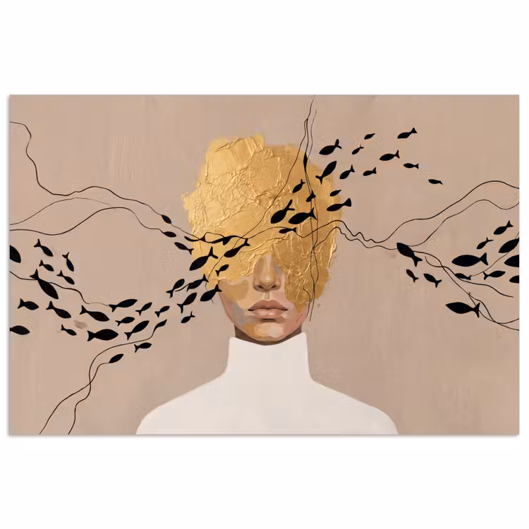Poster - Modern - Vrouw - Goud — 1