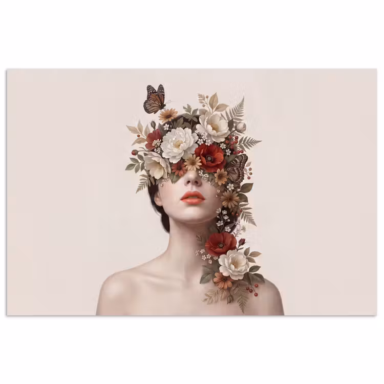 Poster - Portret - Bloemen - Cremé — 1