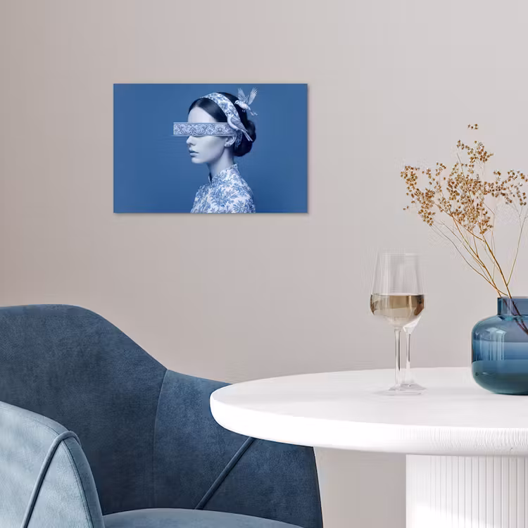 Poster - Portret - Klassiek - Wit - Blauw — 4