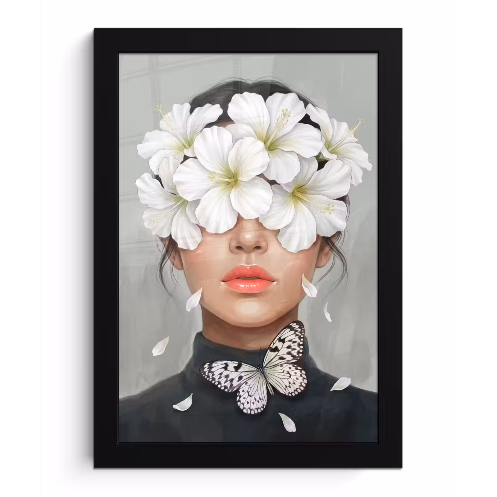 Poster met lijst - Lelies - Portret - Wit — 1