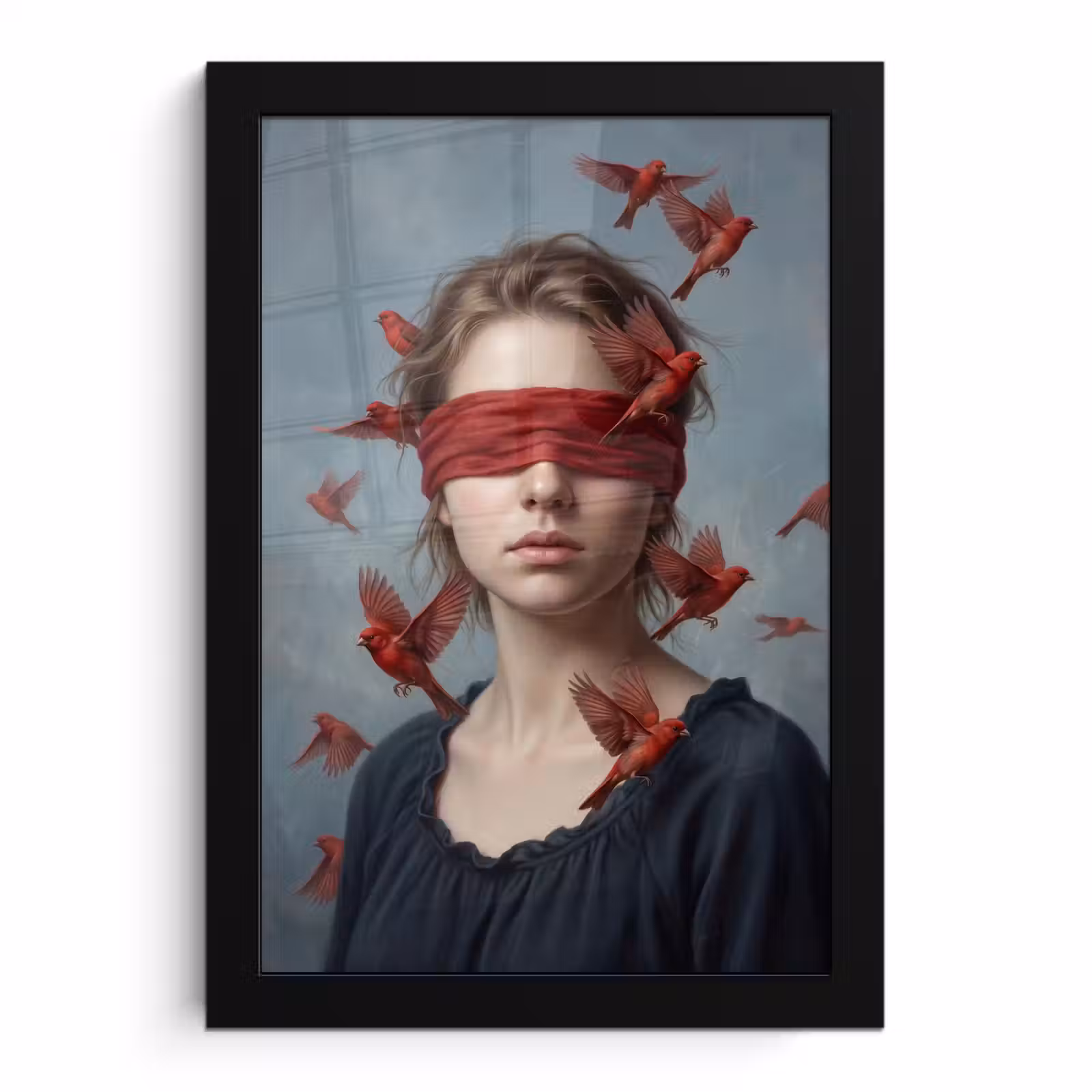Poster met lijst - Portret - Krachtig - Rood — 1