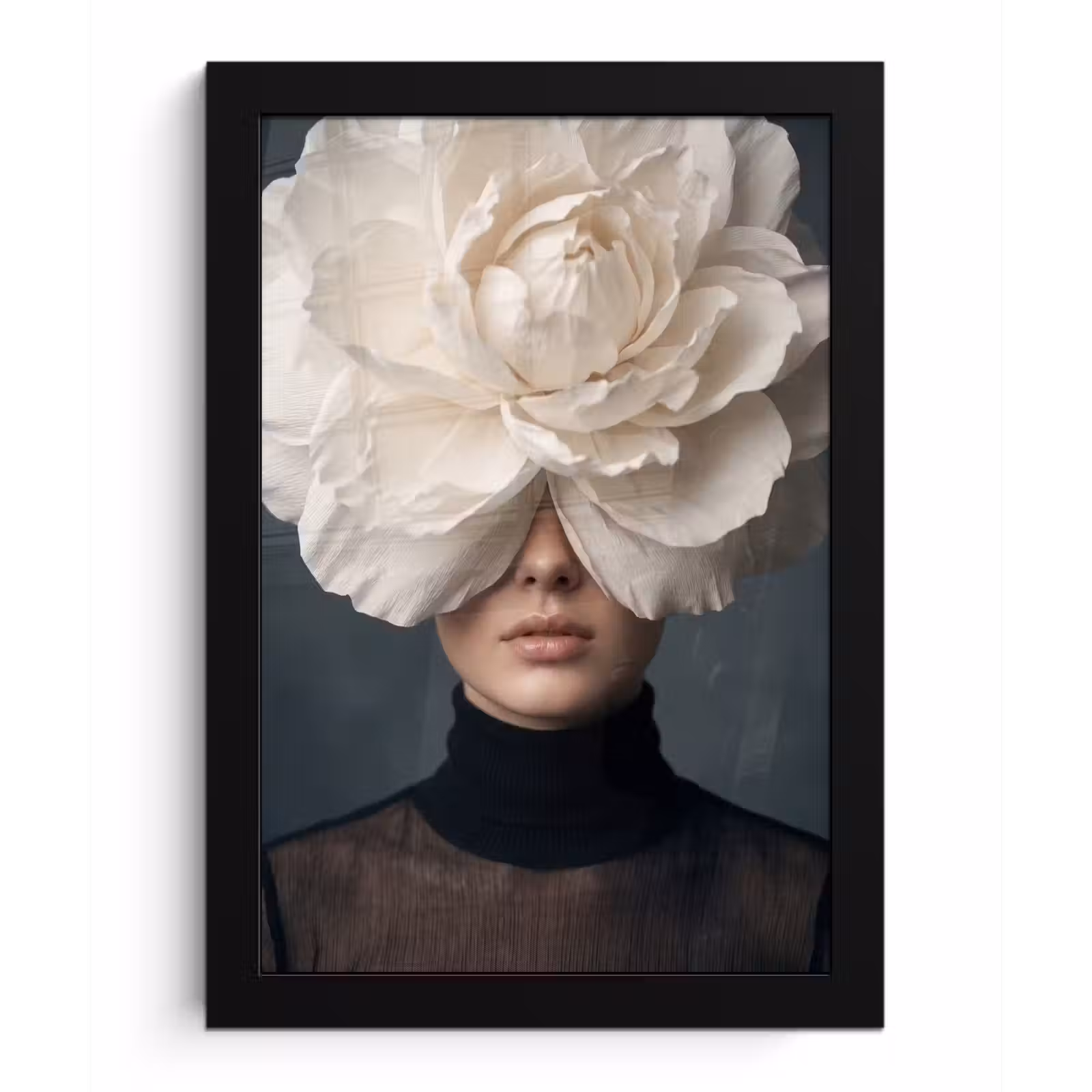 Poster met lijst - Portret - Mysterieus - Wit — 1
