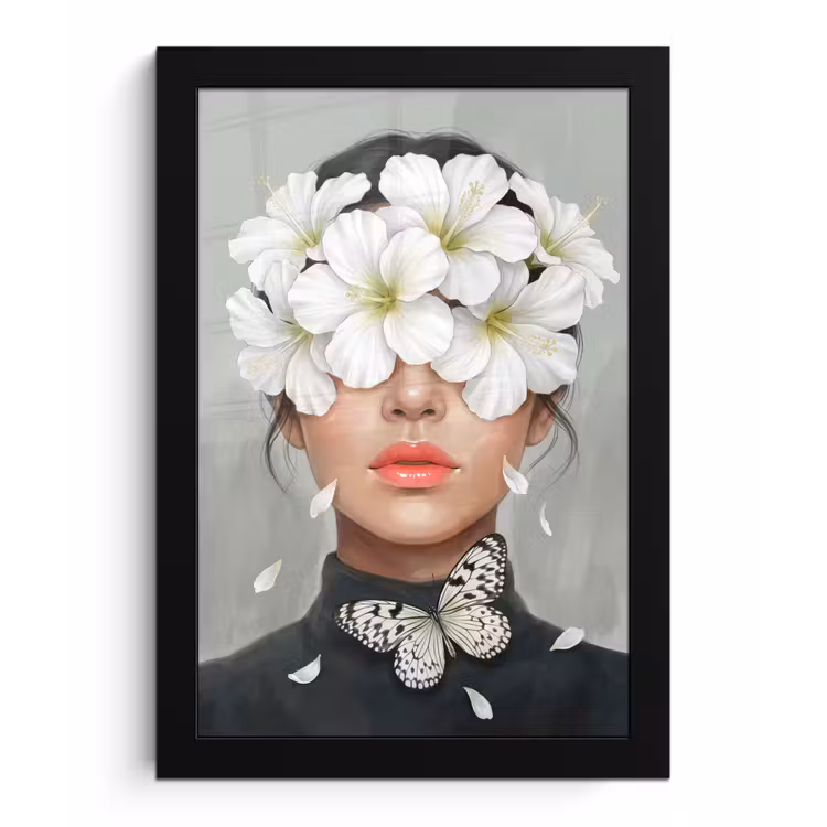 Poster met lijst - Lelies - Portret - Wit — 1