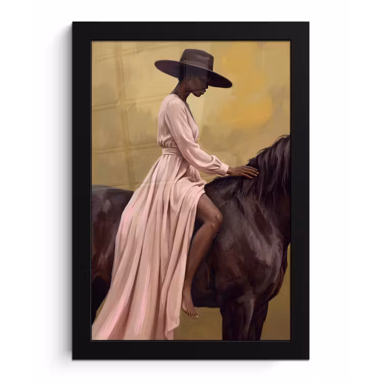 Poster met lijst - Paard - Klassiek - Oker — 1