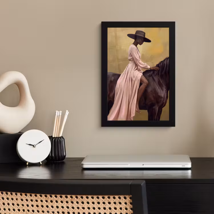 Poster met lijst - Paard - Klassiek - Oker — 3