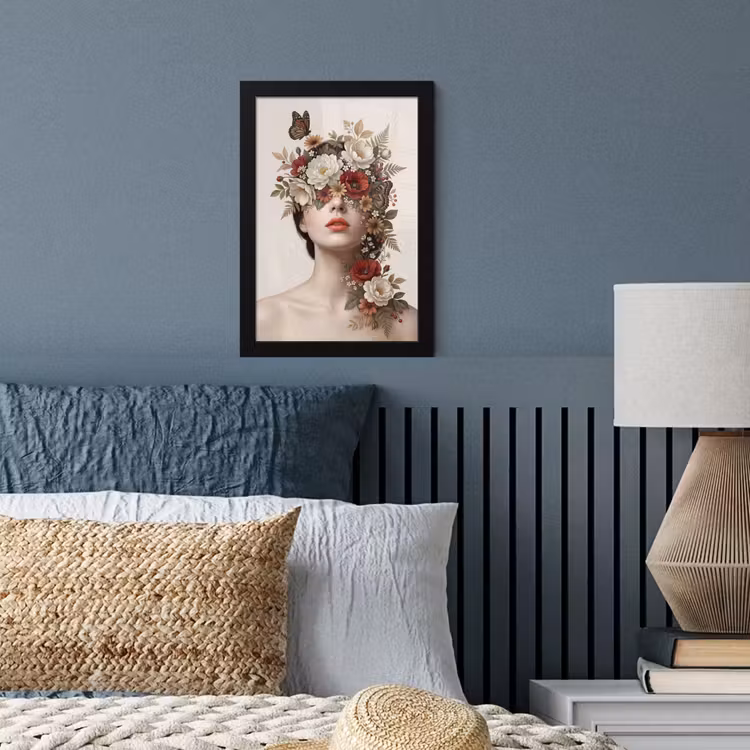 Poster met lijst - Portret - Bloemen - Cremé — 4