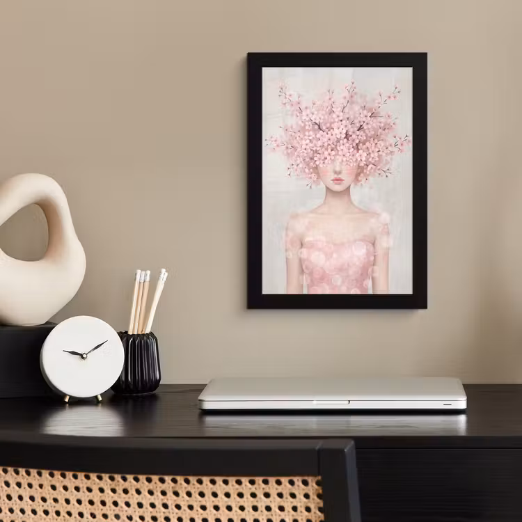 Poster met lijst - Portret - Kersenbloesem - Roze — 3