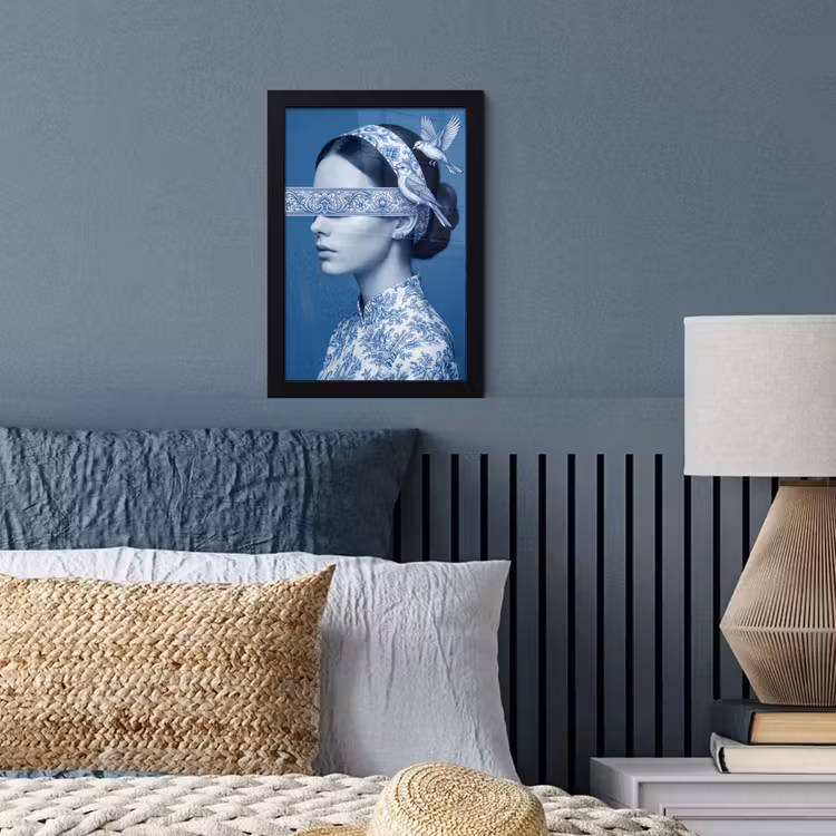 Poster met lijst - Portret - Klassiek - Wit - Blauw — 4