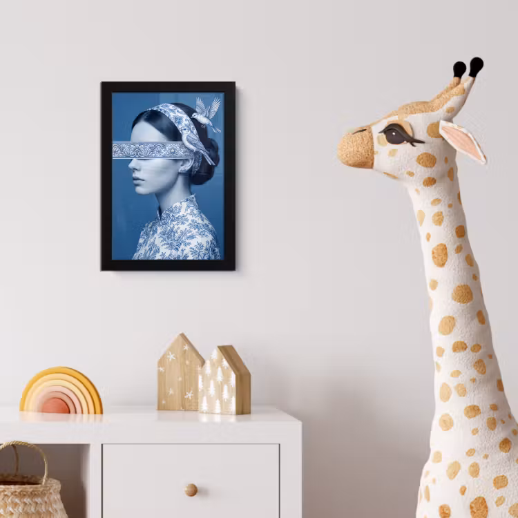 Poster met lijst - Portret - Klassiek - Wit - Blauw — 5
