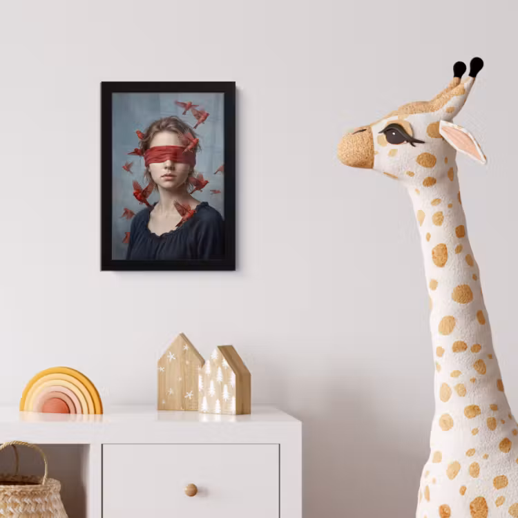 Poster met lijst - Portret - Krachtig - Rood — 5