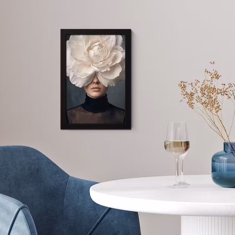 Poster met lijst - Portret - Mysterieus - Wit — 2