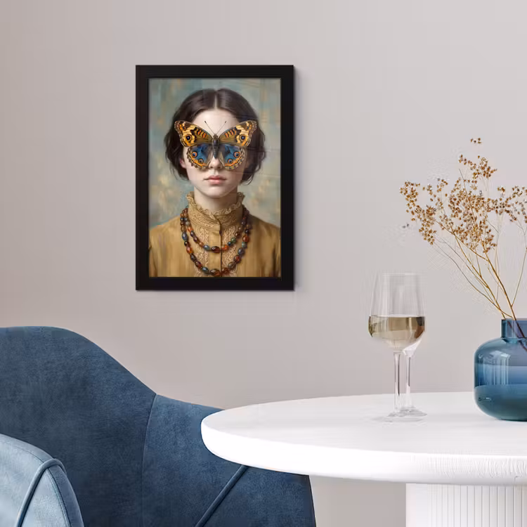 Poster met lijst - Portret - Vlinder - Kleurrijk — 2