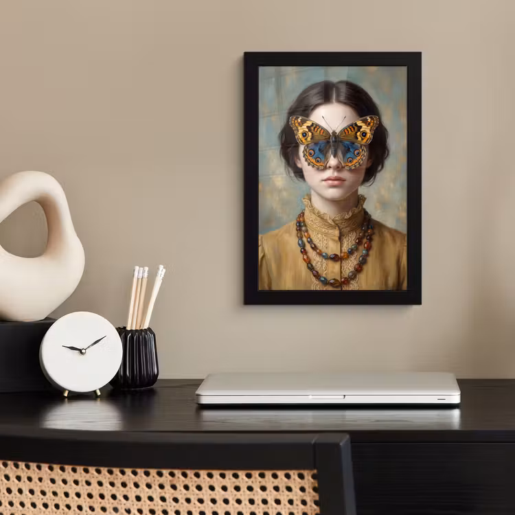Poster met lijst - Portret - Vlinder - Kleurrijk — 3