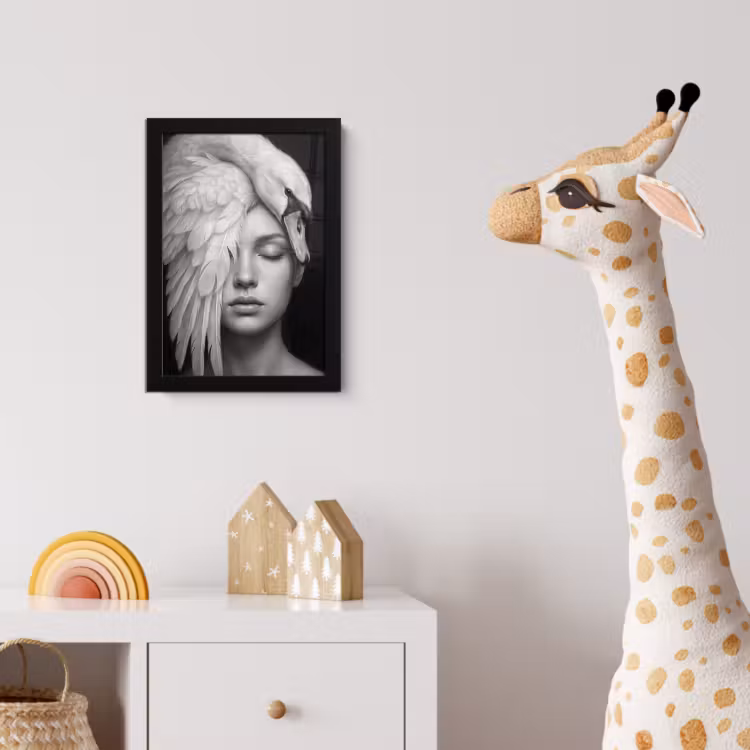 Poster met lijst - Portret - Zwaan - Zwart - Wit — 5